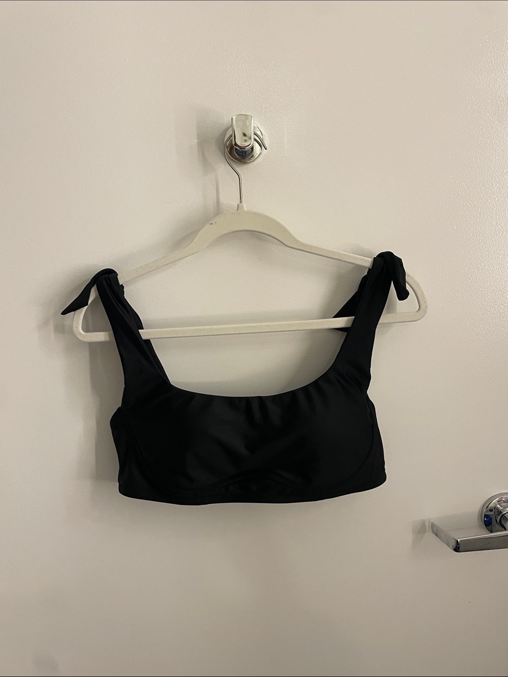 J. Crew Black Tie-Shoulder Bikini Top